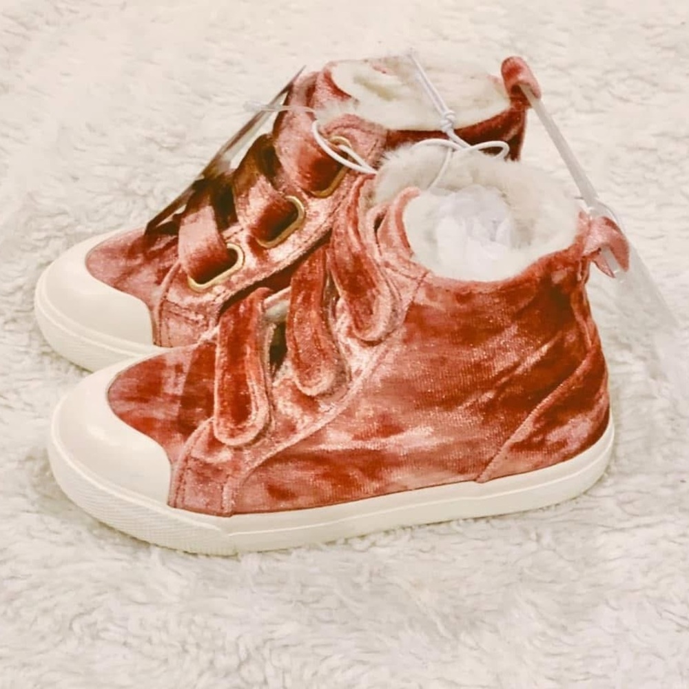 Velvet Pink Kids High-Top Sneakers - Lola and The Boys